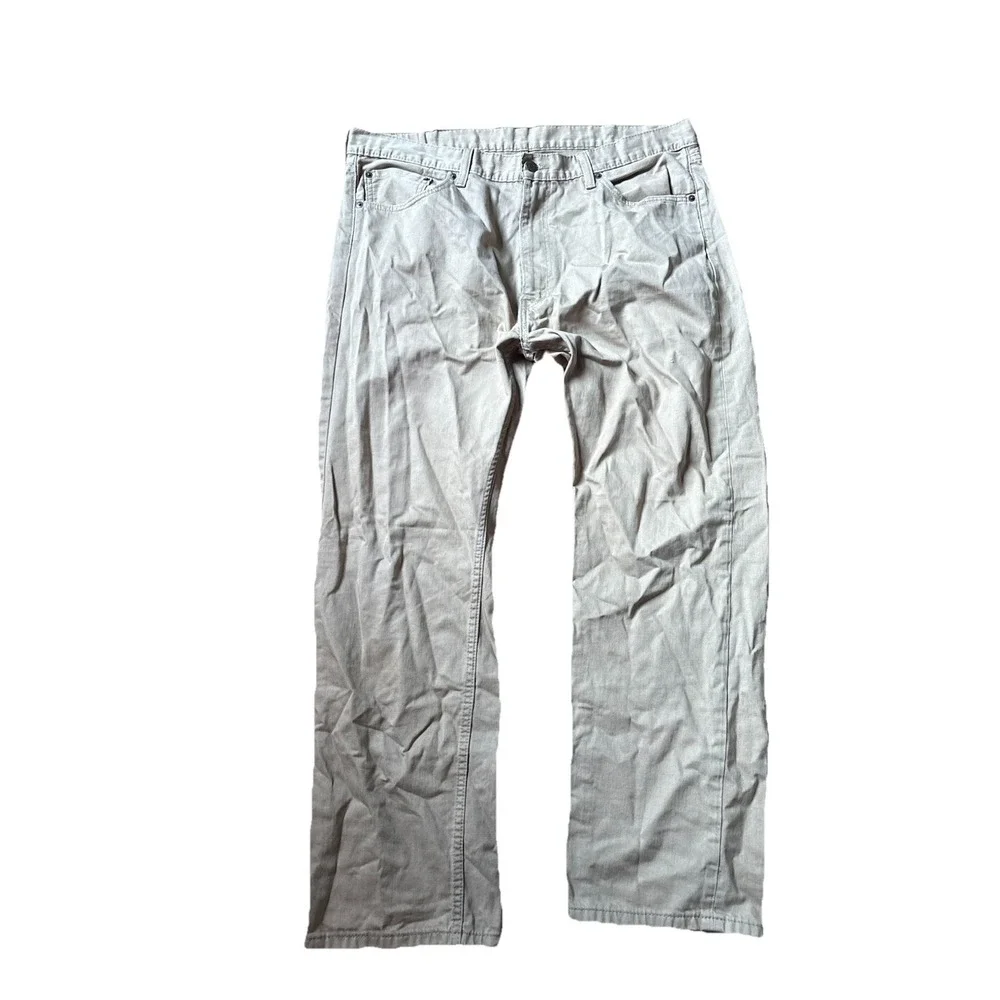 Levis 505 Mens‎ Jeans 40x32 Regular Fit Straight Leg Tan Khaki